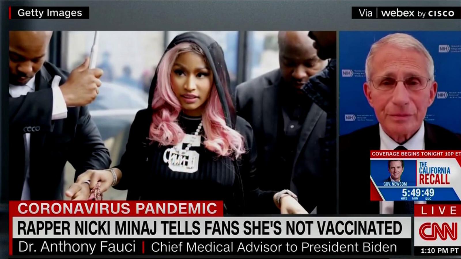 “Tanıdığımın aşıdan sonra testisleri şişmiş” demişti; Beyaz Saray Baş Tıbbi Danışmanı Fauci, Nicki Minaj’a yanıt verdi