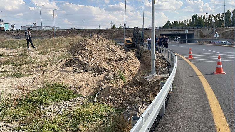 Yol çalışmasında insan kemikleri bulundu