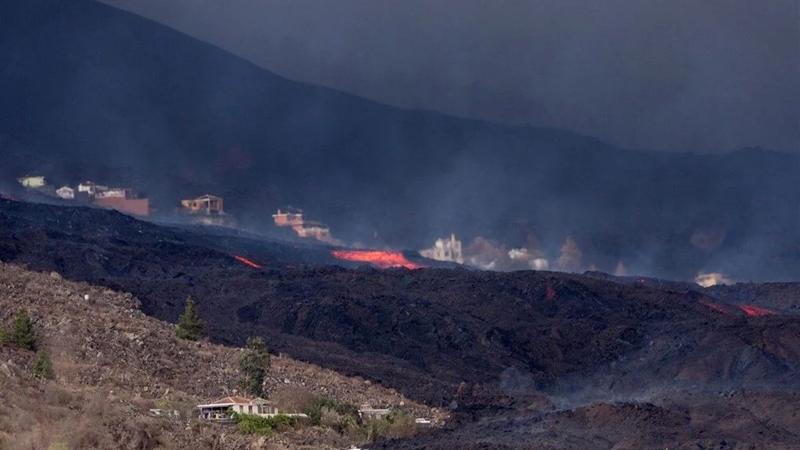 La Palma Adası'nda volkandan çıkan lavlar 2 binden fazla binayı kül etti