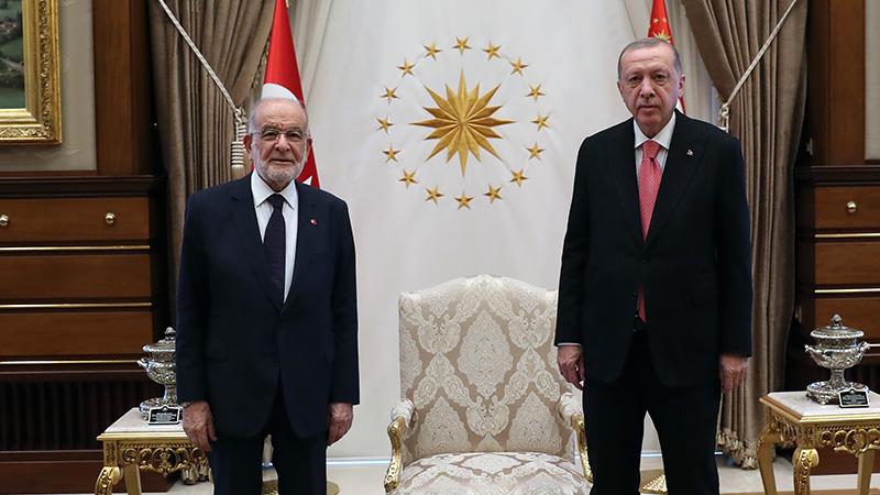 Erdoğan, Saadet Partisi lideri Karamollaoğlu'nu Beştepe'de kabul etti