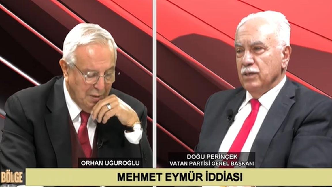 Uğuroğlu'ndan yayını terk eden Perinçek'e: Bebek katiliyle röportaj yapmak gazetecilikse Eymür'ün iddialarını sormak gazetecilik değil mi?