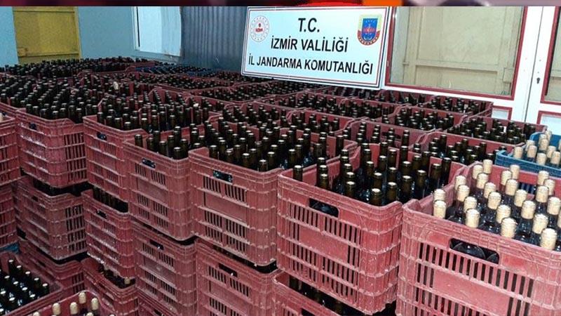 İzmir'de 6 bin litre sahte içki ele geçirildi 