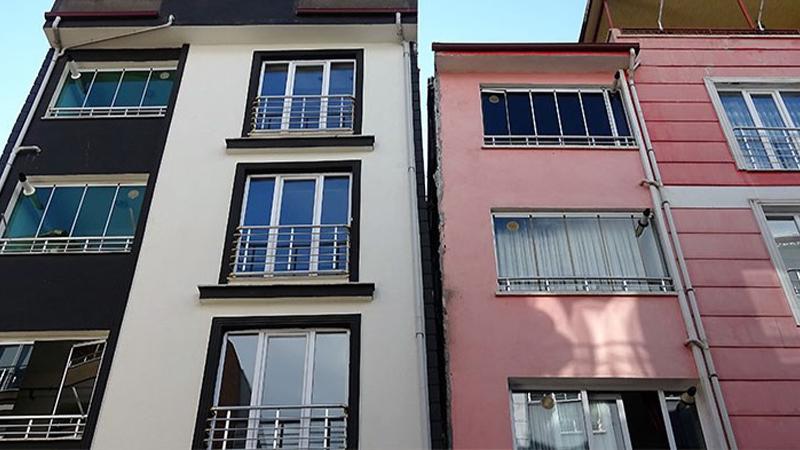 Tokat'ta eğilmeye başlayan apartman tahliye edildi 