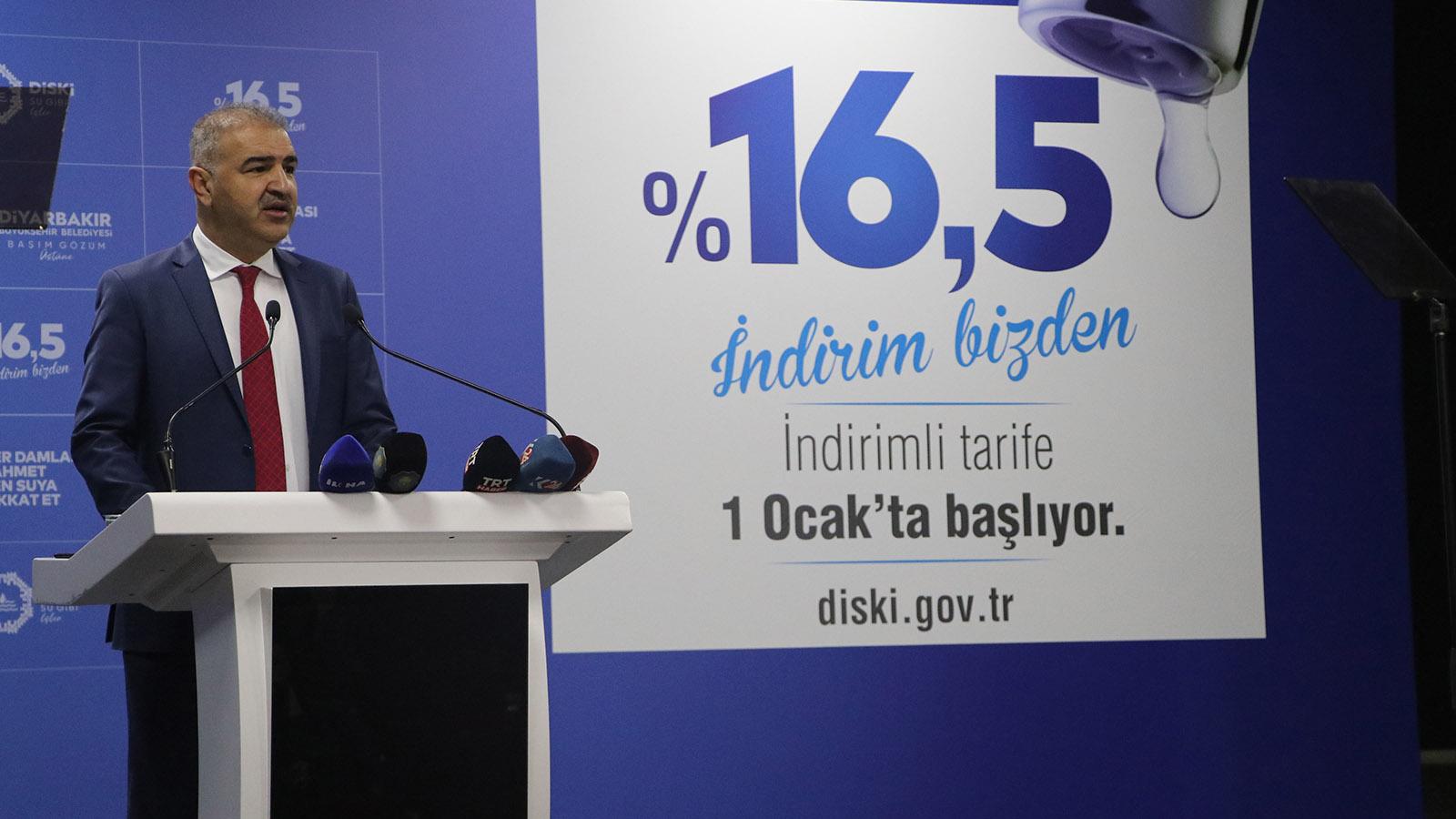 Diyarbakır'da suya yüzde 16,5 indirim