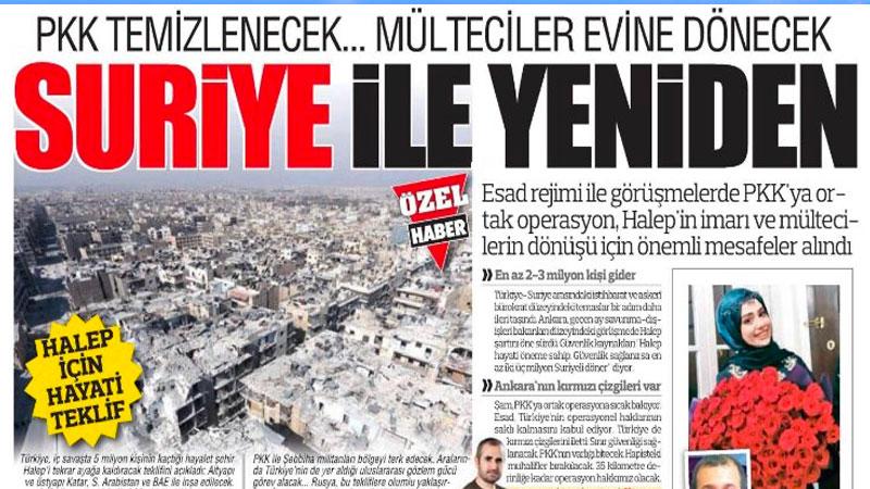 Türkiye gazetesinin bugünkü manşeti