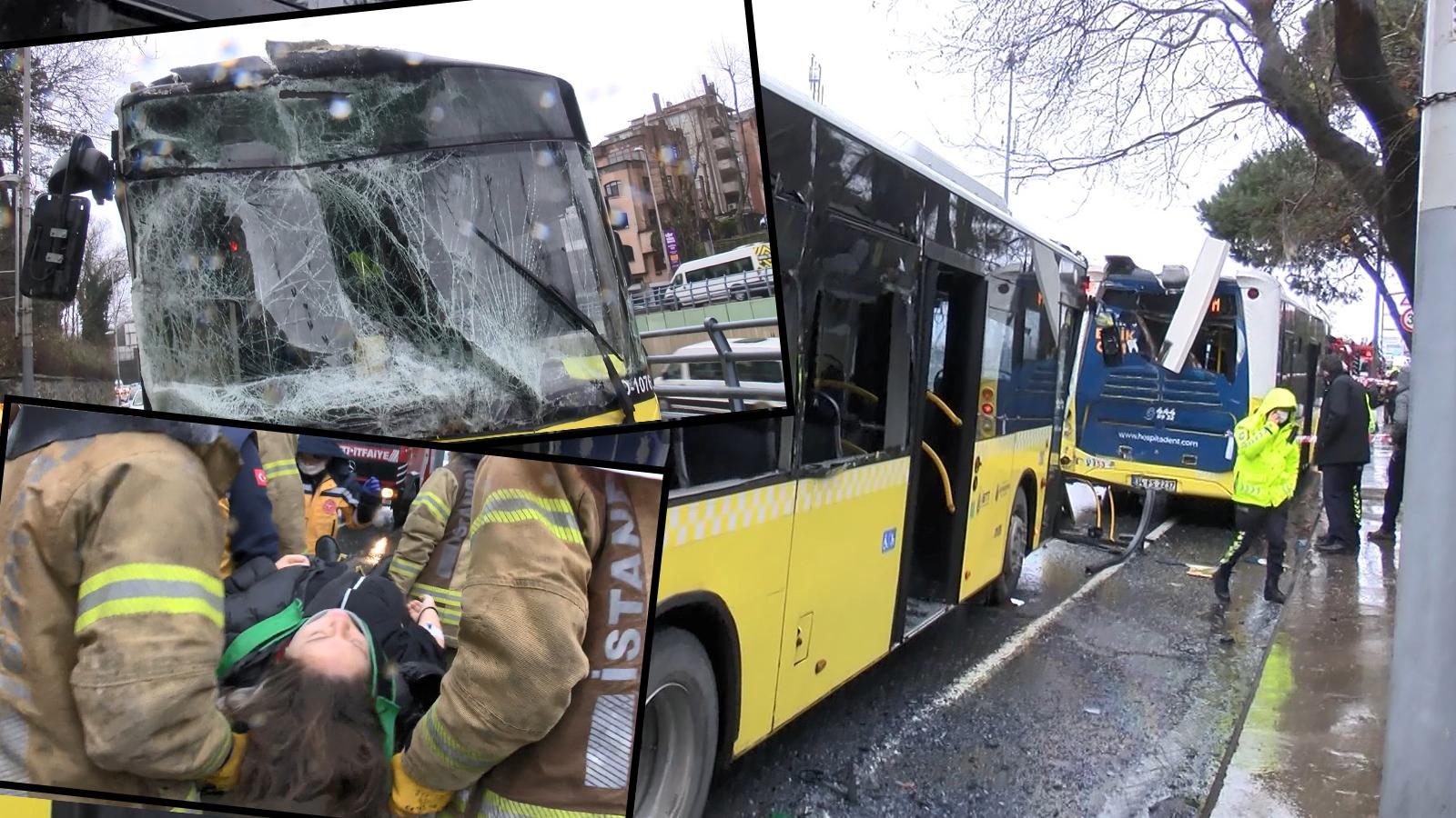 Sarıyer'de iki İETT otobüsü çarpıştı; 4 kişi yaralandı