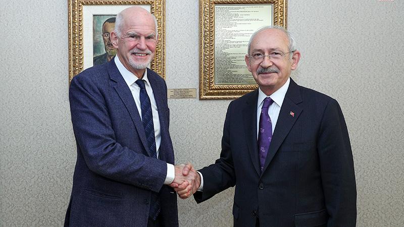 Kılıçdaroğlu, Sosyalist Enternasyonal başkanı Papandreu ile görüştü