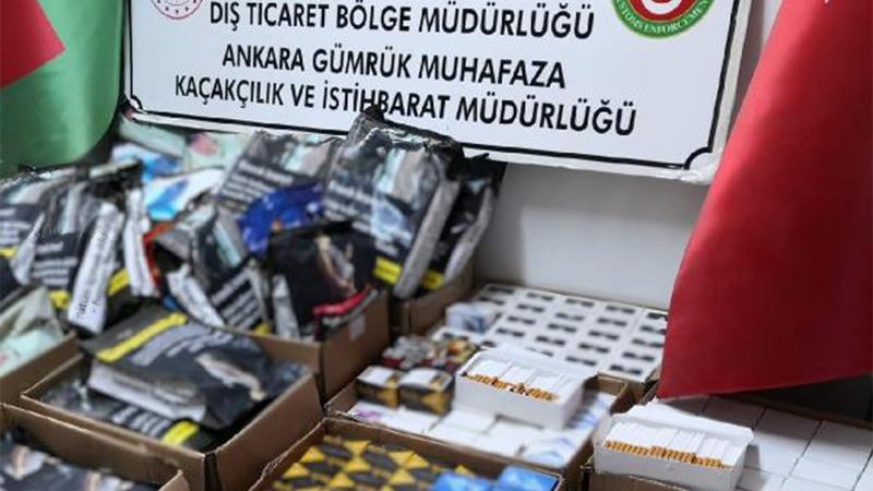 Ankara'da 6 milyon TL değerinde, 5 ton 935 kilo kaçak tütün ele geçirildi 