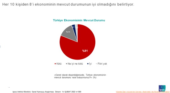 Ipsos araştırması: Her 10 kişiden 9’u için ekonomi en önemli problem, vbatandaşların yüzde 55'i elektrik giderlerinin kendilerini çok zorladığını belirtti