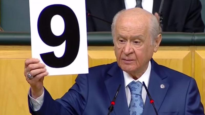 Bahçeli: 6'yı ters çevirirseniz 9 olur; Cumhur İttifakı'nın zaferinin simgesidir!