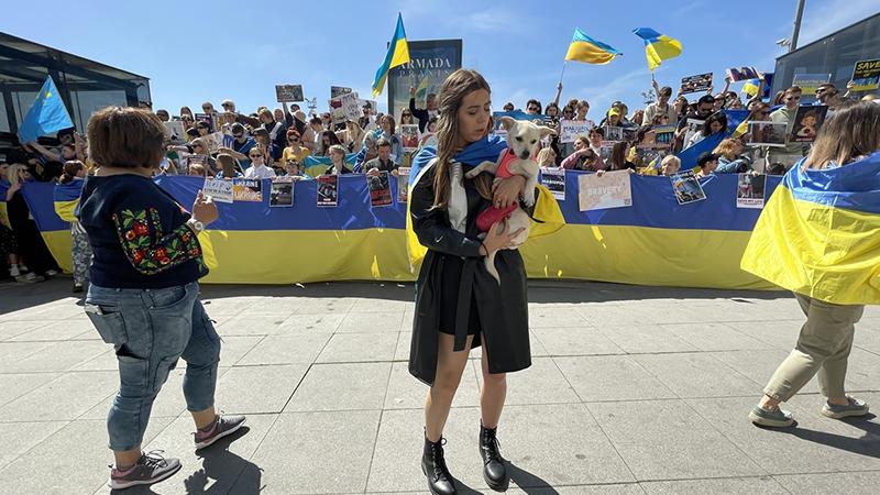 İstanbul'da yaşayan Ukraynalılar'dan Rus işgali protestosu