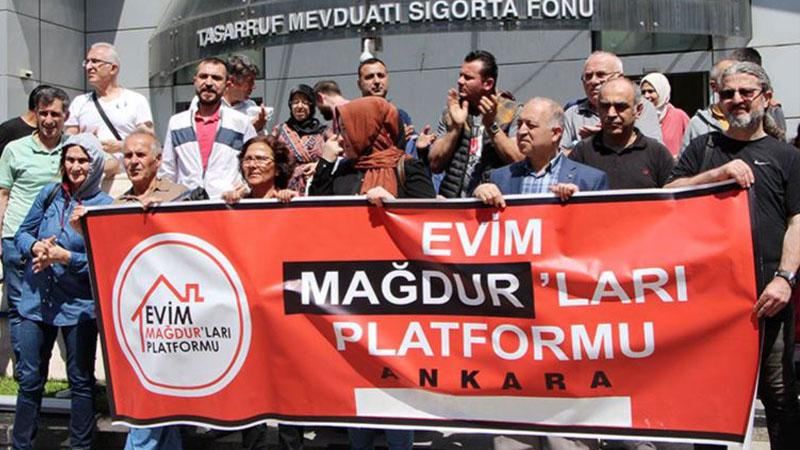 Evim Mağdurları Platformu'ndan TMSF önünde eylem