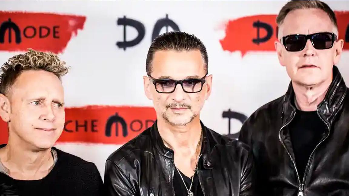 Depeche Mode üyeleri (Soldan sağa): Martin Gore, Dave Gahan ve Andrew Fletcher