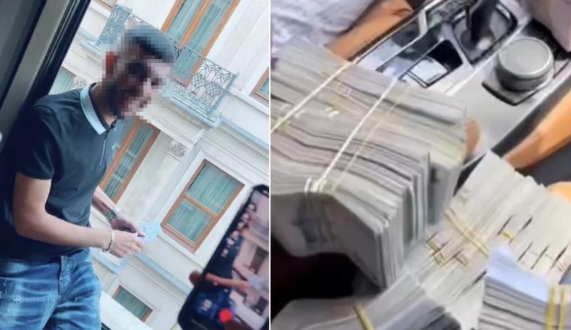 Beyoğlu'nda otelden dolar saçıp, sosyal medyada paylaştı; polis odasında yakaladı!