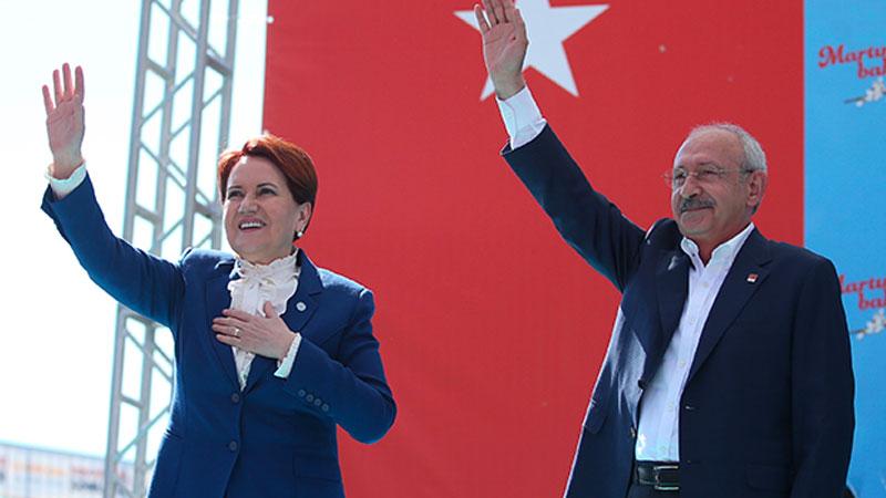 İyi Parti Genel Başkanı Meral Akşener ve CHP Genel Başkanı Kemal Kılıçdaroğlu (sağda)