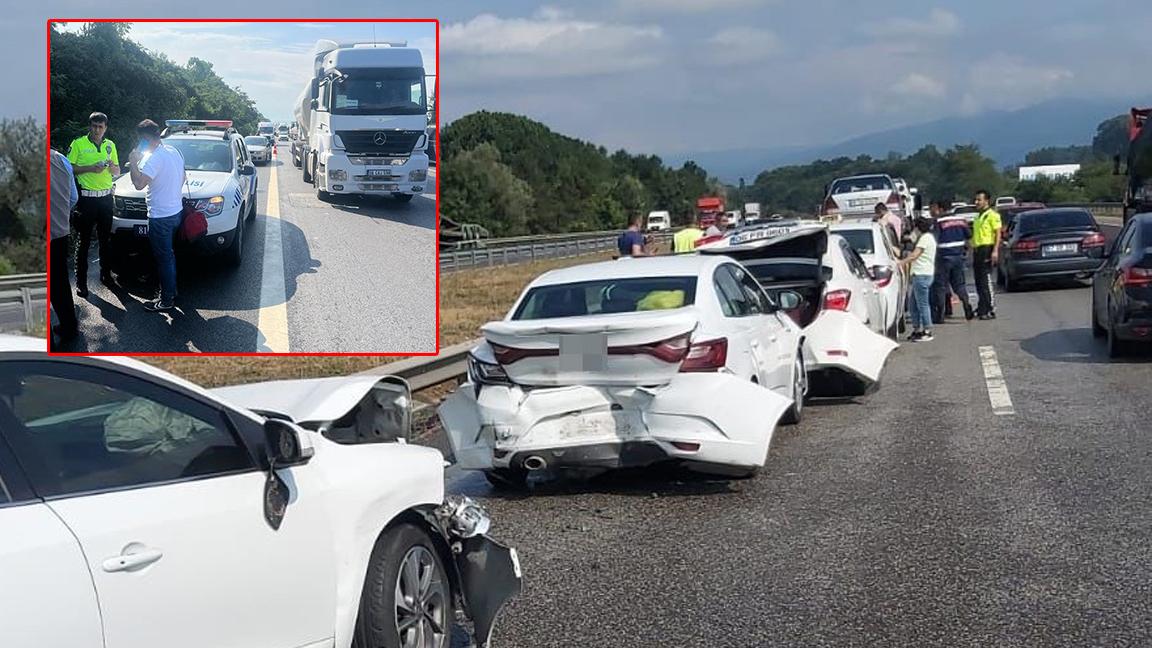 Anadolu Otoyolu’nun farklı noktalarındaki kazalarda 18 araç çarpıştı