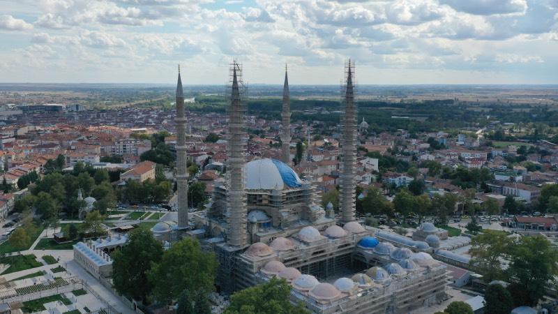 Selimiye Camisi'ndeki restorasyon sürüyor