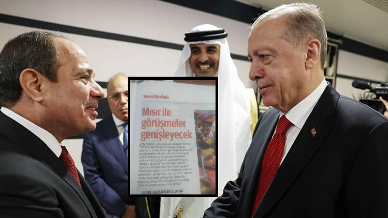 Yeni Şafak, Mısır haberinde Cumhurbaşkanı Erdoğan için yanlışlıkla "darbeci" sıfatını kullandı