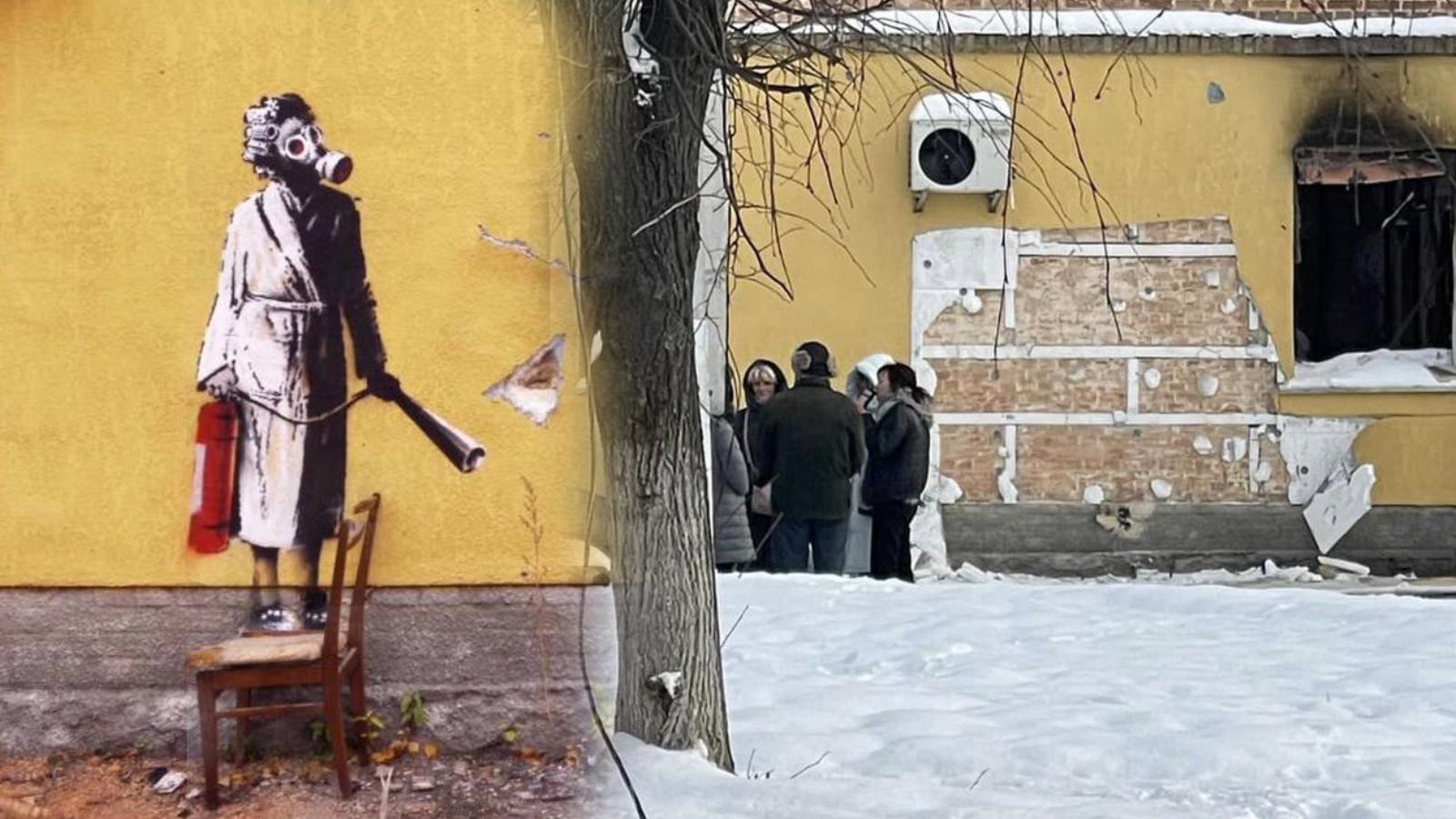 Kiev'de Bansky eserini çalmaya çalışan sekiz kişi gözaltına alındı 