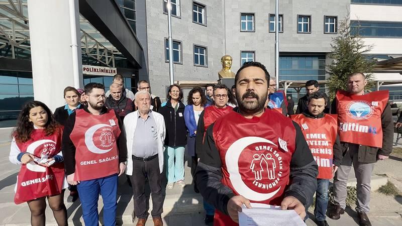 Sağlık emekçilerinden maaş zammı protestosu: İktidarın, sağlık çalışanlarının emeğine verdiği değer kuru soğan kadar bile etmemektedir!