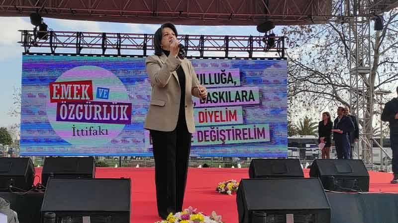 Emek ve Özgürlük İttifakı'ndan ilk miting | Pervin Buldan: Halklarımızla, dostlarımızla, bileşenlerimizle, ittifaklarımızla birlikte seçimlere damgamızı vuracağız