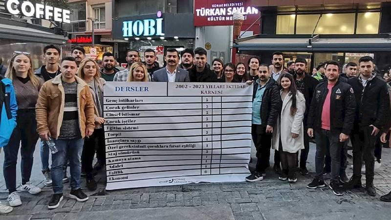 İzmir'de CHP'li gençler hükümete karne verdi: "İktidar bu sene de sınıfta kaldı" 