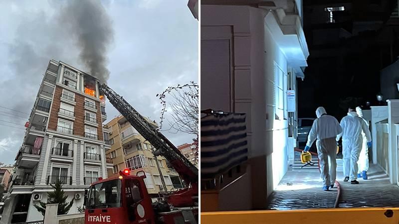 Antalya'da yangın çıkan dairede anne ile kızının cansız bedeni bulundu.