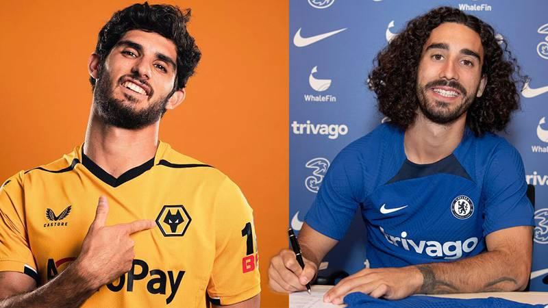 Fotoğraf: Gonçalo Guedes (solda); Valencia'dan Wolverhampton'a  32.6 milyon euro bedelle transfer oldu. Marc Cucurella (sağda); Brighton'dan Chelsea'ye 65.3 milyon euro bedelle transfer oldu.