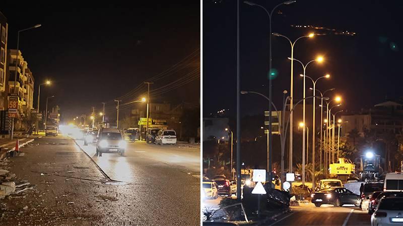 Depremden etkilenen il ve ilçelerin sokak lambalarına elektrik verilmeye başlandı