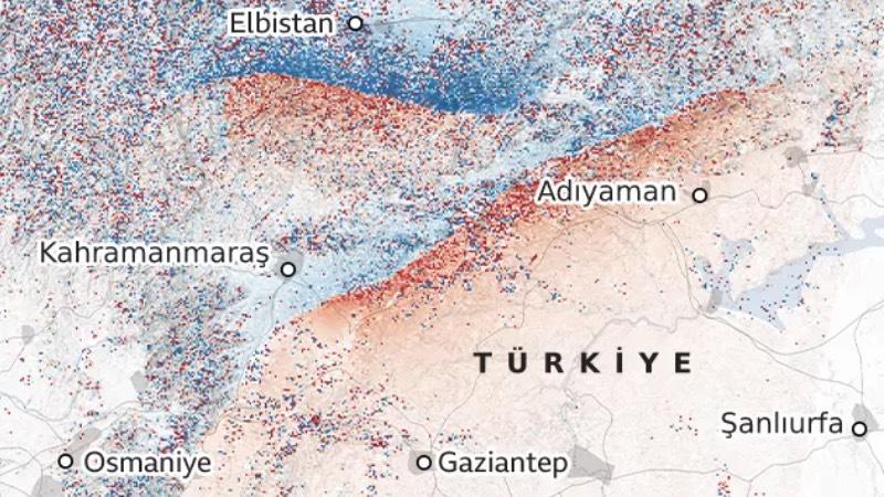 Kahramanmaraş depremlerinin yol açtığı yer hareketleri uzaydan haritalandırıldı