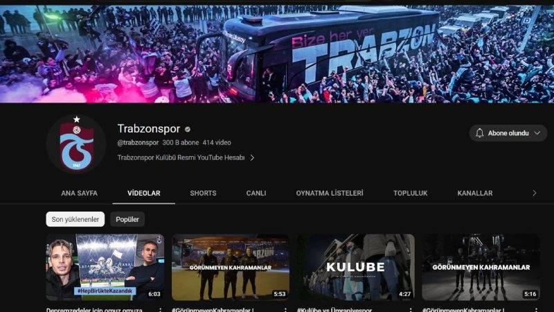 Trabzonspor’un hacklenen Youtube kanalı yeniden açıldı