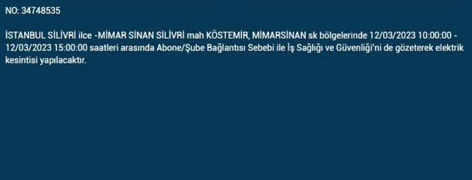 BEDAŞ, 12 Mart Pazar elektrik kesintilerinin yapılacağı ilçeleri açıkladı