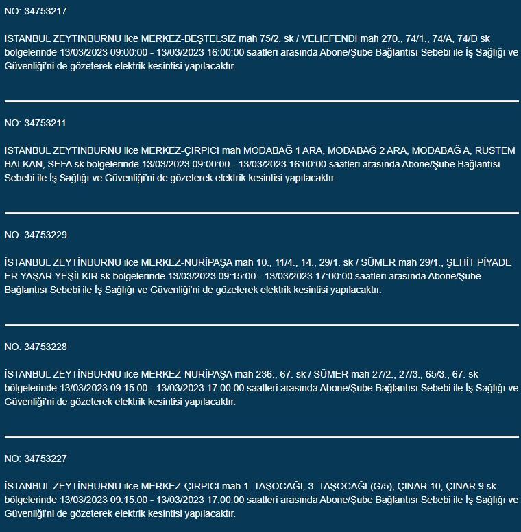 BEDAŞ, 13 Mart Pazartesi elektrik kesintilerinin yapılacağı ilçeleri açıkladı