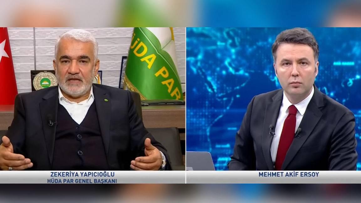 HÜDA PAR lideri Yapıcıoğlu, Mehmet Akif Ersoy'un "Hizbullah'a terör örgütü diyor musunuz" sorusunu gülerek yanıtsız bıraktı