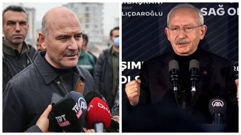 Bakan Soylu'dan Kılıçdaroğlu'na: Deprem bölgesinde yalan üzerinden siyaset yapılırsa Allah adama hesabını sorar