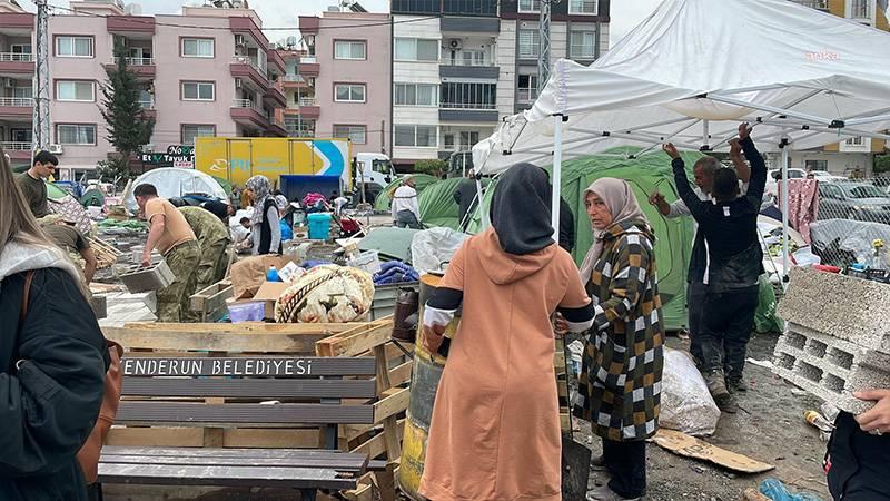 İskenderun'da gönüllüler tarafından kurulan çadırkent, kaymakamlık tarafından kapatıldı 