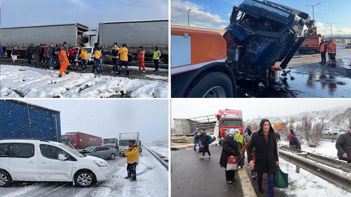 Bolu'da 58 aracın karıştığı kazada Ankara istikameti ulaşıma kapandı: 10 yaralı 