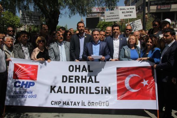 Hatay'da OHAL protestosu