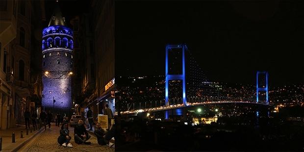 İstanbul maviye büründü